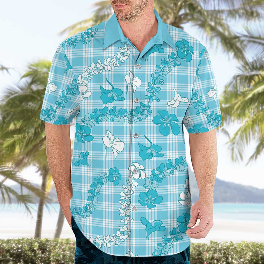Polu Aloha Hawaii Hawaiian Shirt Plumeria Lei With Palaka Motif LT14 - Polynesian Pride