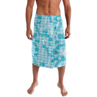 Polu Aloha Hawaii Lavalava Plumeria Lei With Palaka Motif LT14 Blue - Polynesian Pride
