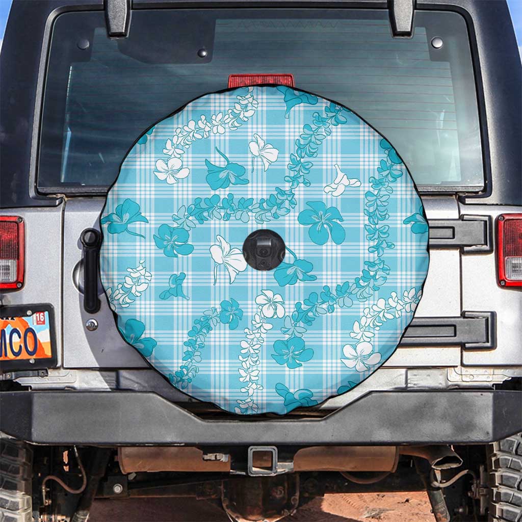 Polu Aloha Hawaii Spare Tire Cover Plumeria Lei With Palaka Motif LT14 Blue - Polynesian Pride