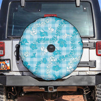 Polu Aloha Hawaii Spare Tire Cover Plumeria Lei With Palaka Motif LT14 Blue - Polynesian Pride