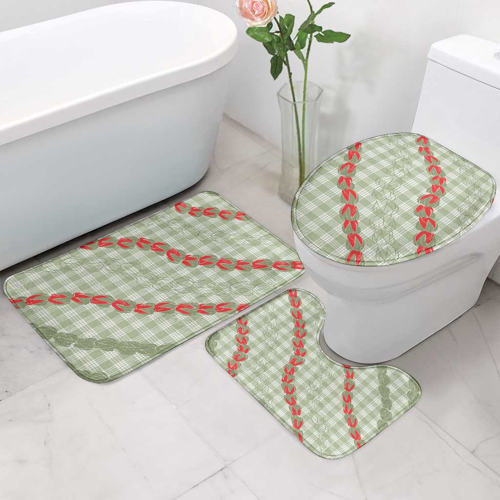 Omaomao Aloha Hawaii Bathroom Set Rosebud Lei With Palaka Motif LT14 - Polynesian Pride