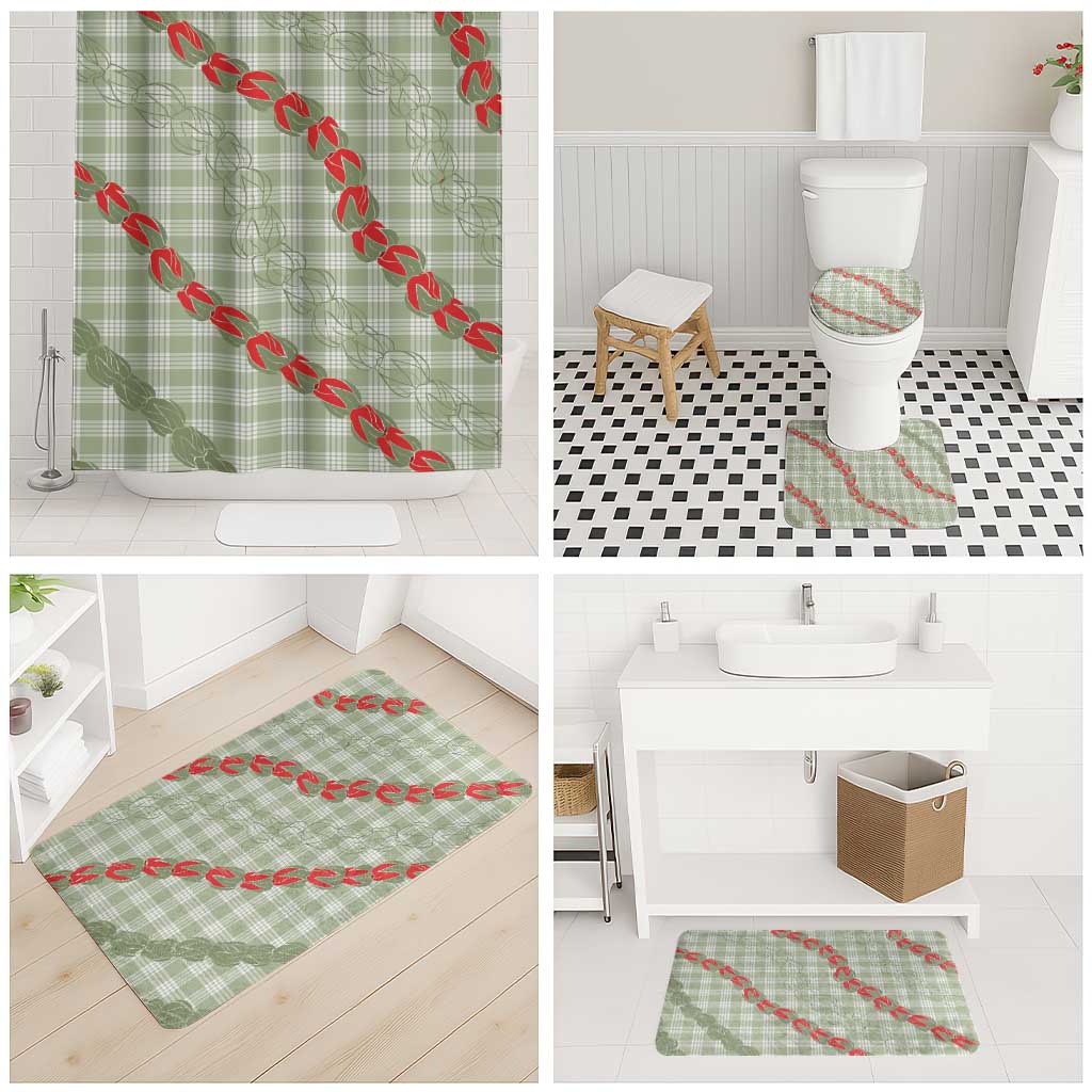 Omaomao Aloha Hawaii Bathroom Set Rosebud Lei With Palaka Motif LT14 - Polynesian Pride
