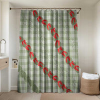Omaomao Aloha Hawaii Bathroom Set Rosebud Lei With Palaka Motif LT14 Shower Curtain Only Green - Polynesian Pride