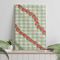 Omaomao Aloha Hawaii Canvas Wall Art Rosebud Lei With Palaka Motif LT14 - Polynesian Pride