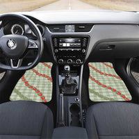 Omaomao Aloha Hawaii Car Mats Rosebud Lei With Palaka Motif LT14 Set 2pcs - Front Green - Polynesian Pride