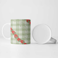 Omaomao Aloha Hawaii Ceramic Mug Rosebud Lei With Palaka Motif LT14 - Polynesian Pride