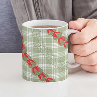 Omaomao Aloha Hawaii Ceramic Mug Rosebud Lei With Palaka Motif LT14 - Polynesian Pride