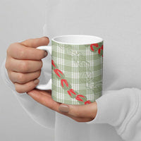 Omaomao Aloha Hawaii Ceramic Mug Rosebud Lei With Palaka Motif LT14 - Polynesian Pride