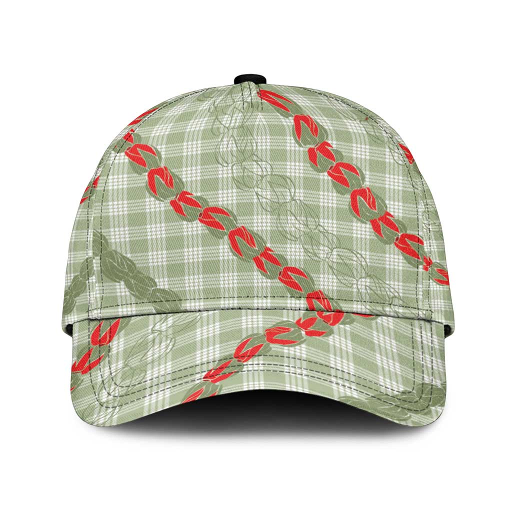 Omaomao Aloha Hawaii Classic Cap Rosebud Lei With Palaka Motif LT14 Universal Fit Green - Polynesian Pride