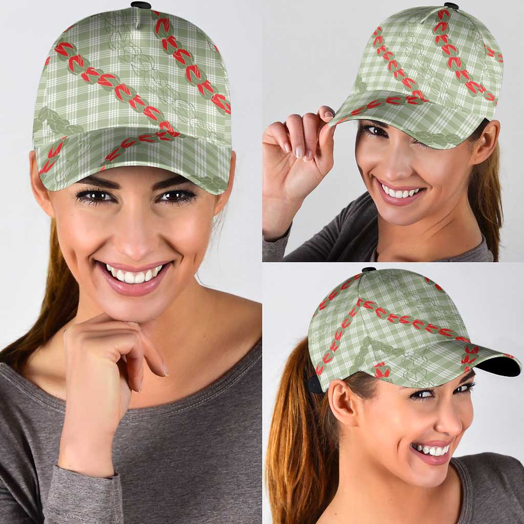Omaomao Aloha Hawaii Classic Cap Rosebud Lei With Palaka Motif LT14 - Polynesian Pride