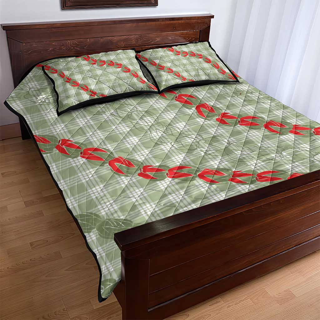 Omaomao Aloha Hawaii Quilt Bed Set Rosebud Lei With Palaka Motif LT14 - Polynesian Pride