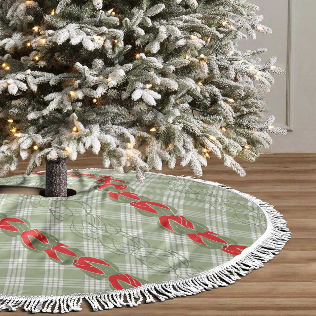 Omaomao Aloha Hawaii Tree Skirt Rosebud Lei With Palaka Motif LT14 - Polynesian Pride