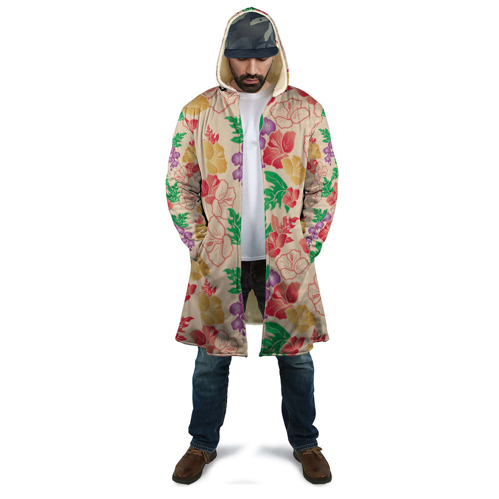 Colorful Aloha Hawaii Hibiscus Orchid Seamless Cloak