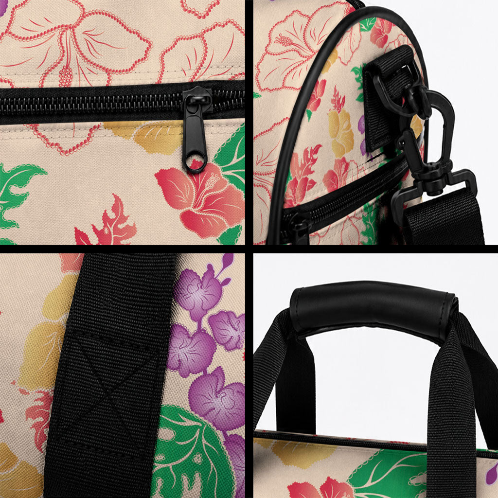 Colorful Aloha Hawaii Hibiscus Orchid Seamless Duffle Bag
