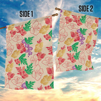 Colorful Aloha Hawaii Hibiscus Orchid Seamless Garden Flag