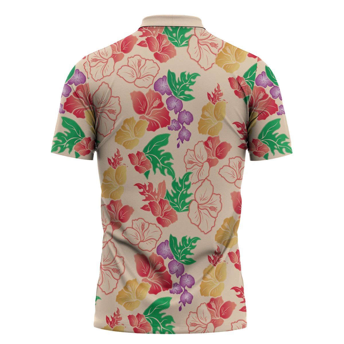 Colorful Aloha Hawaii Hibiscus Orchid Seamless Zipper Polo Shirt LT14 - Polynesian Pride