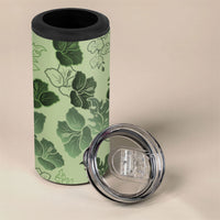 Vesuvian Green Aloha Hawaii Hibiscus Orchid Seamless 4 in 1 Can Cooler Tumbler LT14 - Polynesian Pride