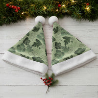 Vesuvian Green Aloha Hawaii Hibiscus Orchid Seamless Christmas Santa Hat LT14