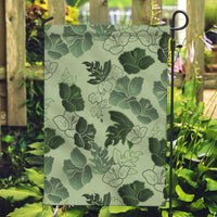 Vesuvian Green Aloha Hawaii Hibiscus Orchid Seamless Garden Flag