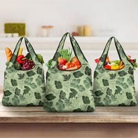 Vesuvian Green Aloha Hawaii Hibiscus Orchid Seamless Grocery Bag