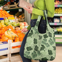 Vesuvian Green Aloha Hawaii Hibiscus Orchid Seamless Grocery Bag