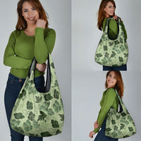 Vesuvian Green Aloha Hawaii Hibiscus Orchid Seamless Grocery Bag