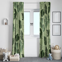 Vesuvian Green Aloha Hawaii Hibiscus Orchid Seamless Window Curtain