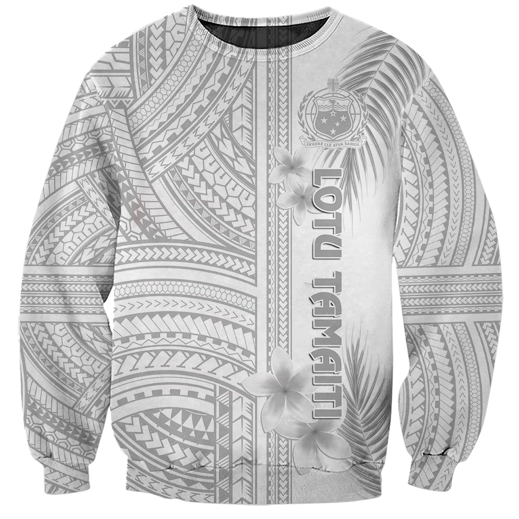 Samoa White Sunday Sweatshirt Manuia le Aso Sa o Tamaiti Polynesian Plumeria LT14 Unisex White - Polynesian Pride