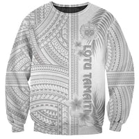 Samoa White Sunday Sweatshirt Manuia le Aso Sa o Tamaiti Polynesian Plumeria LT14 Unisex White - Polynesian Pride