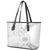 Personalised Samoa White Sunday Leather Tote Bag Manuia le Aso Sa o Tamaiti Polynesian Plumeria LT14 - Polynesian Pride