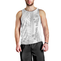 Personalised Samoa White Sunday Men Tank Top Manuia le Aso Sa o Tamaiti Polynesian Plumeria LT14 - Polynesian Pride