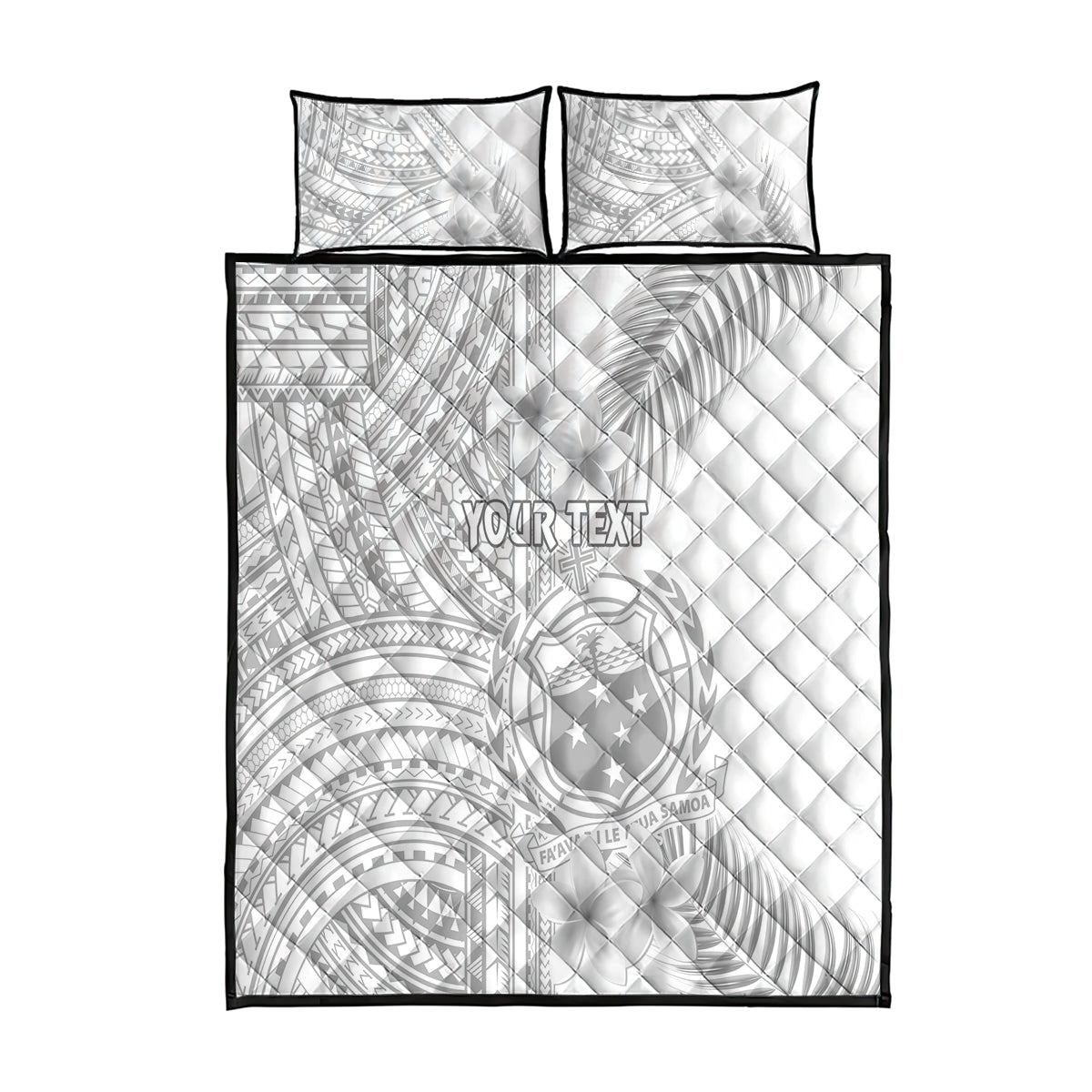 Personalised Samoa White Sunday Quilt Bed Set Manuia le Aso Sa o Tamaiti Polynesian Plumeria LT14 White - Polynesian Pride