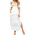 Samoa White Sunday Summer Maxi Dress Lotu Tamaiti 2023 With Coat Of Arms LT14 Women White - Polynesian Pride