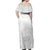 Personalised Samoa White Sunday Off Shoulder Maxi Dress Lotu Tamaiti 2023 With Coat Of Arms LT14 - Polynesian Pride