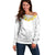 Personalised Samoa White Sunday Off Shoulder Sweater Lotu Tamaiti 2023 With Coat Of Arms LT14 Women White - Polynesian Pride