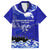 Personalised American Samoa Fautasi Race Family Matching Long Sleeve Bodycon Dress and Hawaiian Shirt Eagle With Polynesian Pattern LT14 Dad's Shirt - Short Sleeve Blue - Polynesian Pride