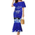 Personalised American Samoa Fautasi Race Family Matching Mermaid Dress and Hawaiian Shirt Eagle With Polynesian Pattern LT14 Mom's Dress Blue - Polynesian Pride