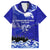 Personalised American Samoa Fautasi Race Family Matching Short Sleeve Bodycon Dress and Hawaiian Shirt Eagle With Polynesian Pattern LT14 Dad's Shirt - Short Sleeve Blue - Polynesian Pride