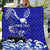 Personalised American Samoa Fautasi Race Quilt Eagle With Polynesian Pattern LT14 Blue - Polynesian Pride