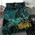 New Zealand Fantail Bird Bedding Set Maori Piwakawaka Kowhai - Paua Shell Pattern