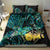 New Zealand Fantail Bird Bedding Set Maori Piwakawaka Kowhai - Paua Shell Pattern