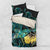 New Zealand Fantail Bird Bedding Set Maori Piwakawaka Kowhai - Paua Shell Pattern