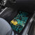 New Zealand Fantail Bird Car Mats Maori Piwakawaka Kowhai - Paua Shell Pattern