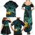 New Zealand Fantail Bird Family Matching Summer Maxi Dress and Hawaiian Shirt Maori Piwakawaka Kowhai - Paua Shell Pattern