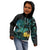 New Zealand Fantail Bird Kid Hoodie Maori Piwakawaka Kowhai - Paua Shell Pattern