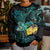 New Zealand Fantail Bird Kid Ugly Christmas Sweater Maori Piwakawaka Kowhai - Paua Shell Pattern