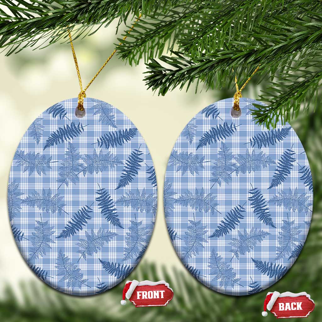 Blue Palaka Hawaii Palapalai Ceramic Ornament Hawaiian Fern LT14 Oval Blue - Polynesian Pride