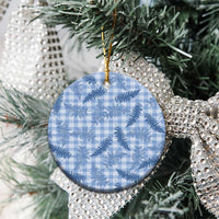 Blue Palaka Hawaii Palapalai Ceramic Ornament Hawaiian Fern LT14 - Polynesian Pride