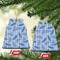 Blue Palaka Hawaii Palapalai Ceramic Ornament Hawaiian Fern LT14 Bell Flake Blue - Polynesian Pride