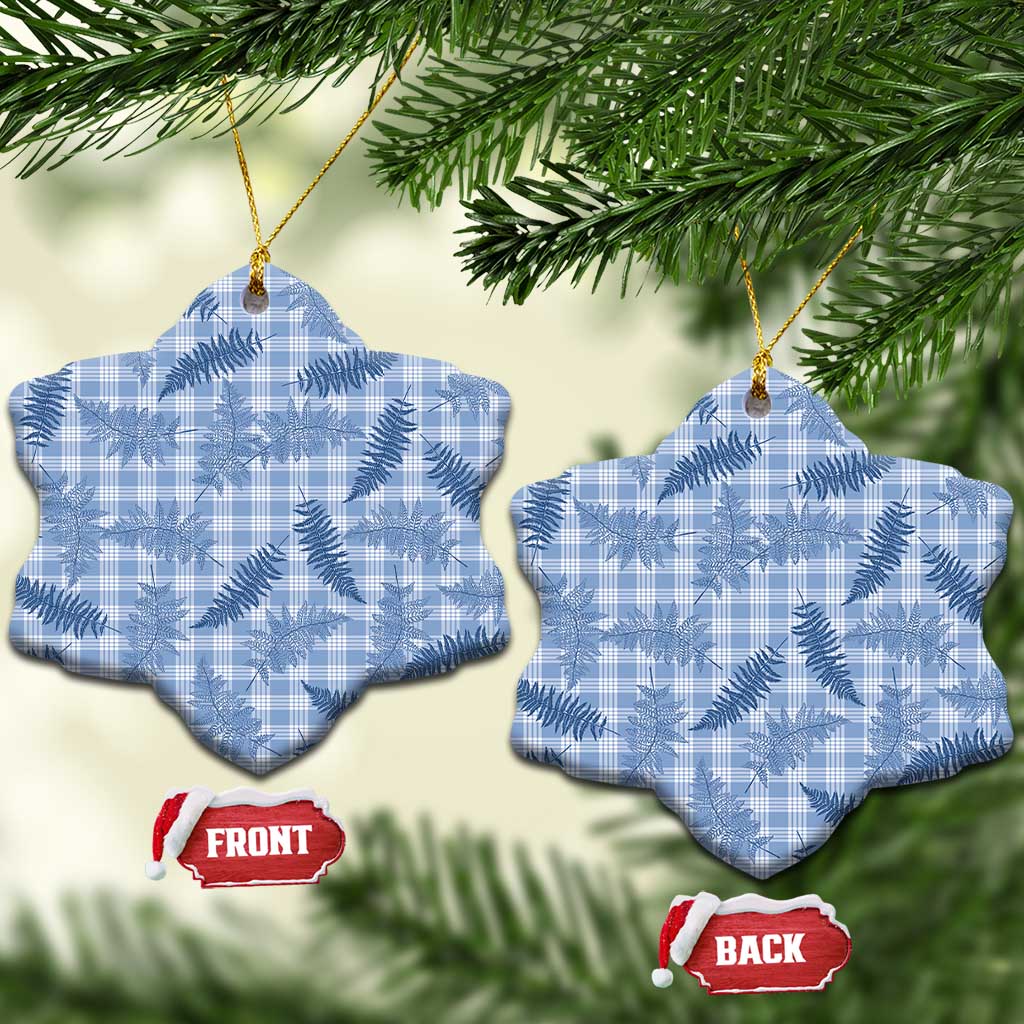 Blue Palaka Hawaii Palapalai Ceramic Ornament Hawaiian Fern LT14 Snow Flake Blue - Polynesian Pride